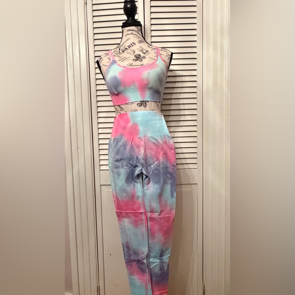 Tie-Dye Pink and Blue by Athletic Wear by Fast-Can